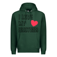Sports Green i love my brother, brothers day , brother sister  love Premium Hoodie - artisFamous