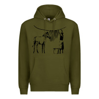 Army Green Banksy Zebra Premium Hoodie - artisFamous