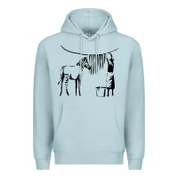 Blue Mist Banksy Zebra Premium Hoodie - artisFamous