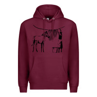 Burgundy Banksy Zebra Premium Hoodie - artisFamous