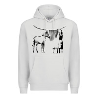 Dove Grey Banksy Zebra Premium Hoodie - artisFamous