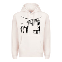 Pale Pink Banksy Zebra Premium Hoodie - artisFamous