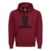 Burgundy introverts unite seperately in your own homes Zipper Hoodie - Bettercallsaul