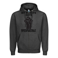 Charcoal Heather introverts unite seperately in your own homes Zipper Hoodie - Bettercallsaul