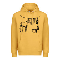 Mustard Banksy Zebra Premium Hoodie - artisFamous
