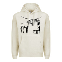 Oatmeal Heather Banksy Zebra Premium Hoodie - artisFamous