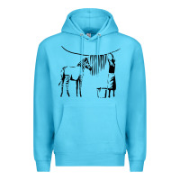 Ocean Blue Banksy Zebra Premium Hoodie - artisFamous
