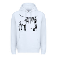 White Banksy Zebra Premium Hoodie - artisFamous