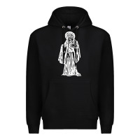 Black santa muerte blanca Premium Hoodie - artisFamous
