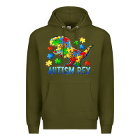 Army Green autism rex Premium Hoodie - BarkalooDesign