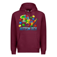 Burgundy autism rex Premium Hoodie - BarkalooDesign