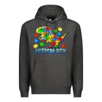 Charcoal Heather autism rex Premium Hoodie - BarkalooDesign
