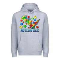 Heather Grey autism rex Premium Hoodie - BarkalooDesign