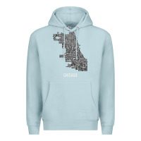 Blue Mist chicago typography neighborhood map Premium Hoodie - artisFamous