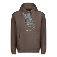 Coffee chicago typography neighborhood map Premium Hoodie - artisFamous