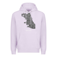 Lilac chicago typography neighborhood map Premium Hoodie - artisFamous