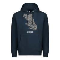 Navy chicago typography neighborhood map Premium Hoodie - artisFamous