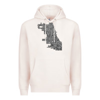 Pale Pink chicago typography neighborhood map Premium Hoodie - artisFamous