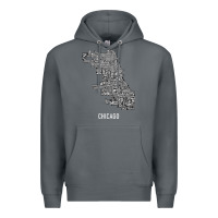 Rock chicago typography neighborhood map Premium Hoodie - artisFamous