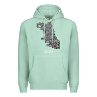 Seafoam chicago typography neighborhood map Premium Hoodie - artisFamous
