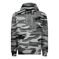 Slate Camo chicago typography neighborhood map Premium Hoodie - artisFamous