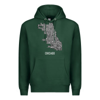 Sports Green chicago typography neighborhood map Premium Hoodie - artisFamous