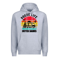 Heather Grey car pogue life outer banks Premium Hoodie - artisFamous