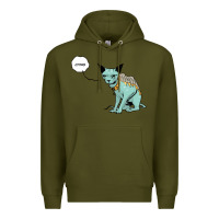 Army Green lying cat Premium Hoodie - artisFamous