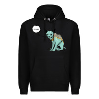 Black lying cat Premium Hoodie - artisFamous