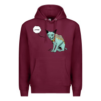 Burgundy lying cat Premium Hoodie - artisFamous