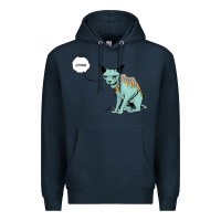 Navy lying cat Premium Hoodie - artisFamous