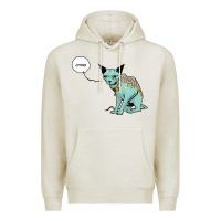 Oatmeal Heather lying cat Premium Hoodie - artisFamous