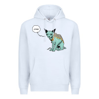 White lying cat Premium Hoodie - artisFamous