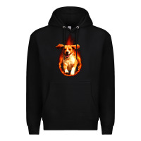 Black Dog In Fire Premium Hoodie - artisFamous