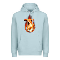Blue Mist Dog In Fire Premium Hoodie - artisFamous