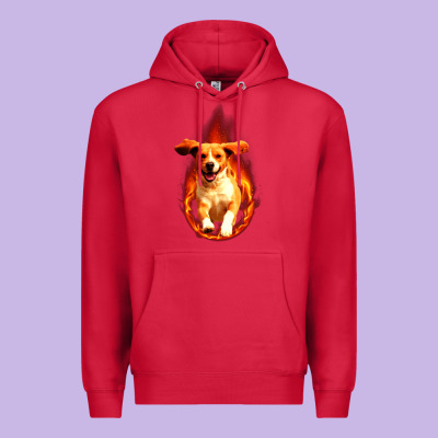 Dog In Fire Premium Hoodie Designed By Artisfamous