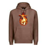 Chestnut Dog In Fire Premium Hoodie - artisFamous