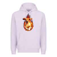 Lilac Dog In Fire Premium Hoodie - artisFamous