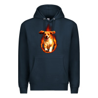 Navy Dog In Fire Premium Hoodie - artisFamous