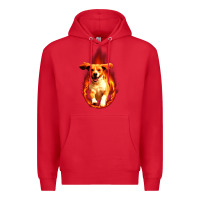 Red Dog In Fire Premium Hoodie - artisFamous