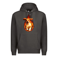 Smoke Dog In Fire Premium Hoodie - artisFamous