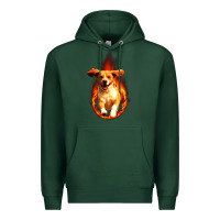 Sports Green Dog In Fire Premium Hoodie - artisFamous