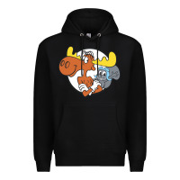 Black Vintage Rocky And Bullwinkle Premium Hoodie - artisFamous