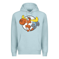 Blue Mist Vintage Rocky And Bullwinkle Premium Hoodie - artisFamous