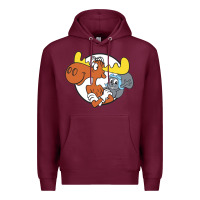 Burgundy Vintage Rocky And Bullwinkle Premium Hoodie - artisFamous