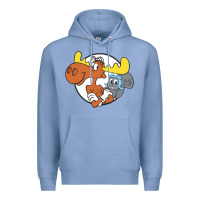 Colony Blue Vintage Rocky And Bullwinkle Premium Hoodie - artisFamous