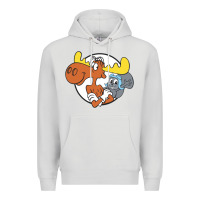 Dove Grey Vintage Rocky And Bullwinkle Premium Hoodie - artisFamous