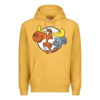Mustard Vintage Rocky And Bullwinkle Premium Hoodie - artisFamous