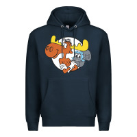 Navy Vintage Rocky And Bullwinkle Premium Hoodie - artisFamous