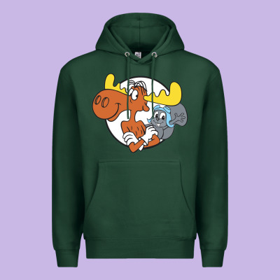 Vintage Rocky And Bullwinkle Premium Hoodie Designed By Artisfamous